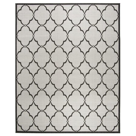 Safavieh 8 x 10 ft. Large Rectangle Linden 100 Power Loomed Rug; Light Grey & Charcoal LND125A-8
